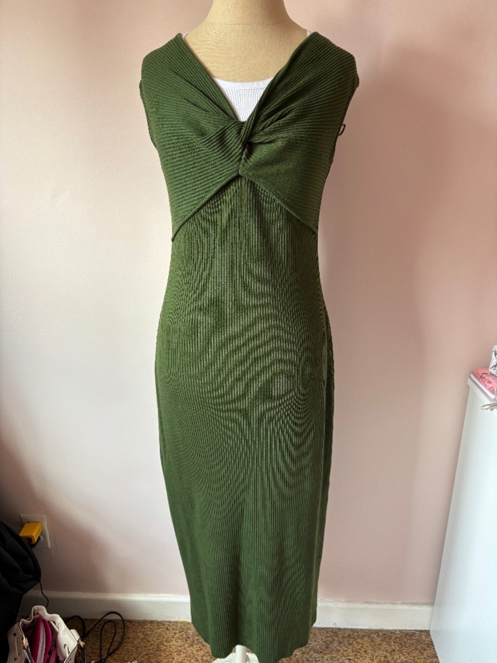 Vince Green Ribbed Dress